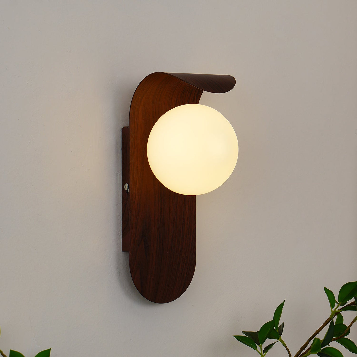 AuraWood Light – Retro Holz-Acrylglas LED Wandleuchte