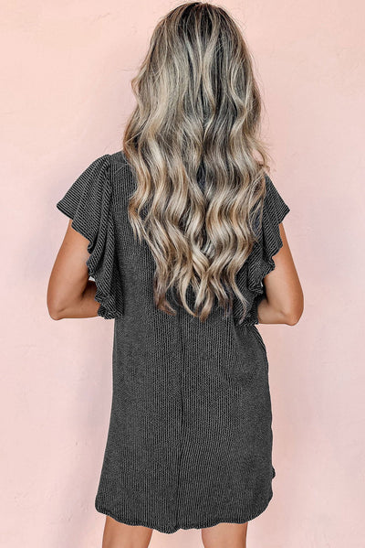 Carmen - Schickes Minikleid mit Strukturierten Rüschenärmeln