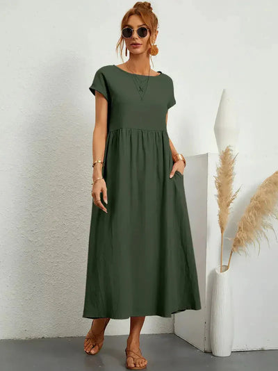 Elegantes langes Kleid mit graziösem Fall für Damen