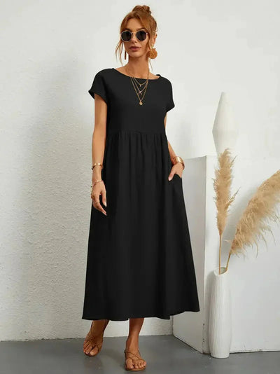 Elegantes langes Kleid mit graziösem Fall für Damen