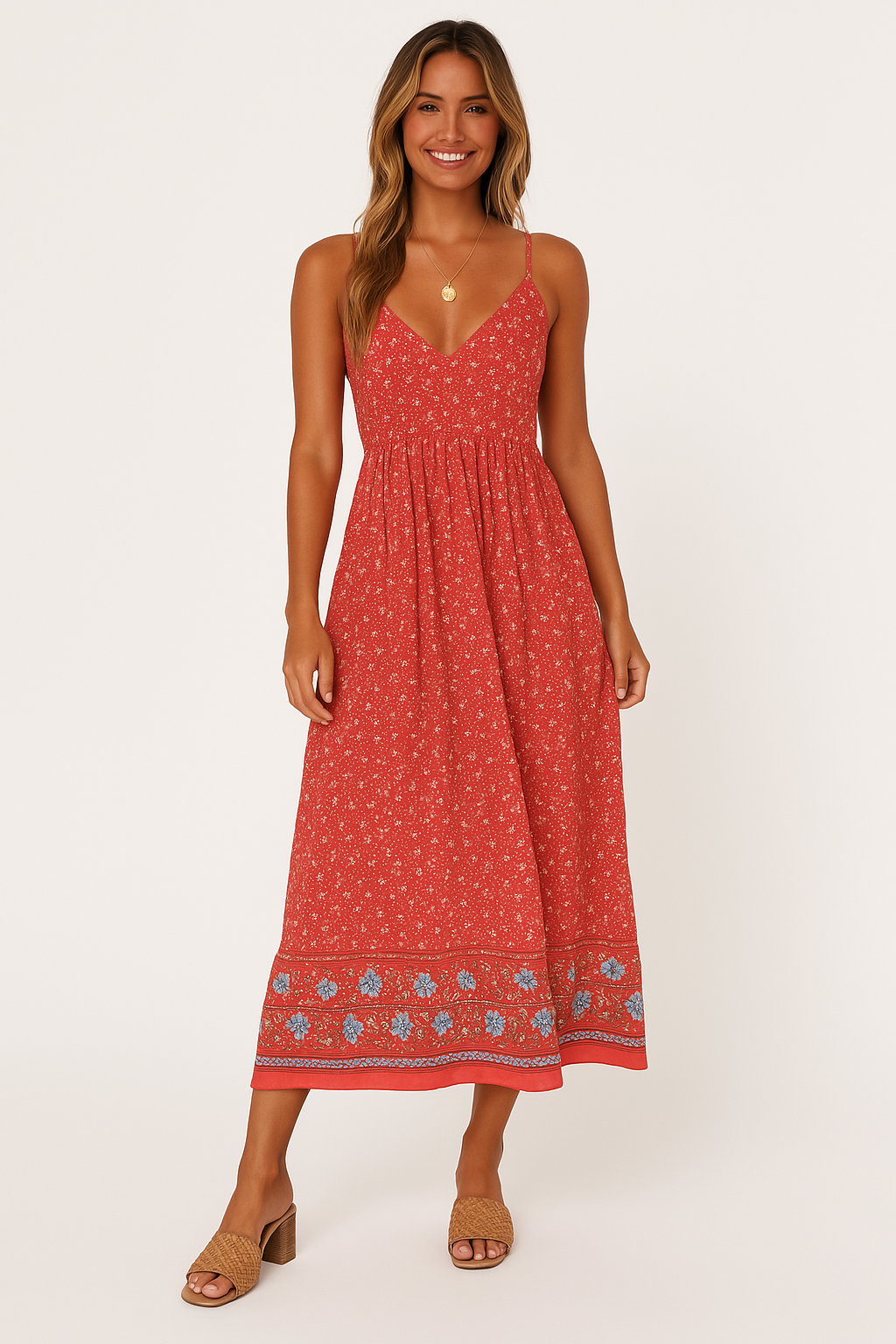 Ylva - Lange Sommerkleider mit V-Ausschnitt