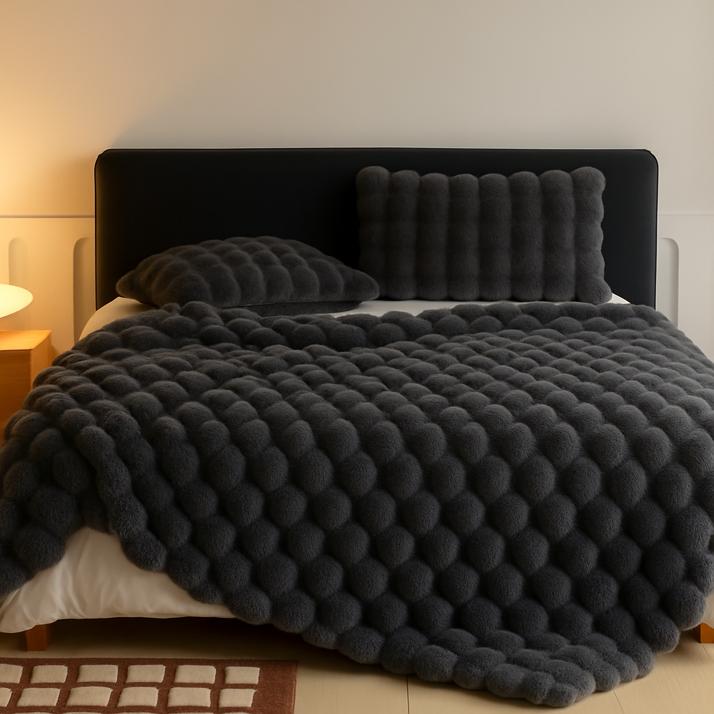 Calyra | Kuscheldecke mit weicher Blasenstruktur