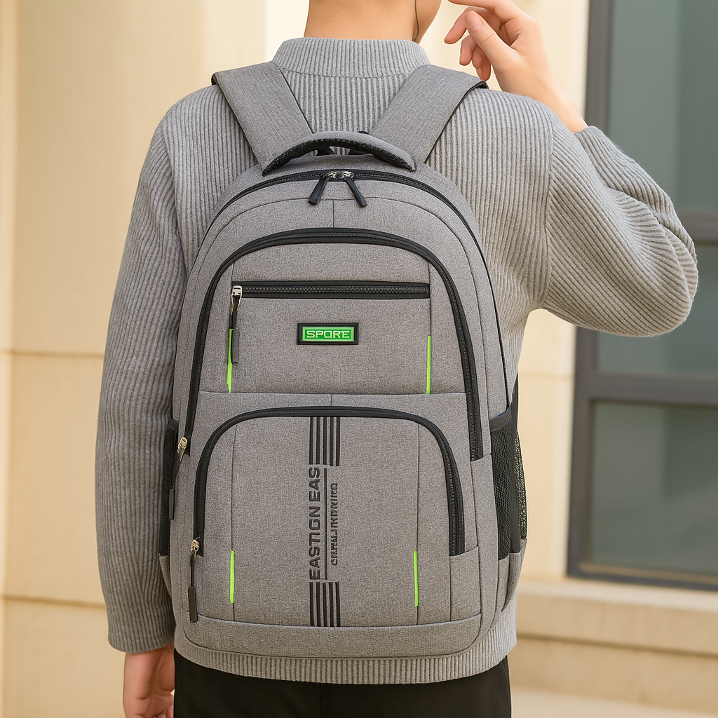 Herrenrucksack mit großem Fassungsvermögen – Stylische Reisetasche mit Laptopfach und mehreren Taschen