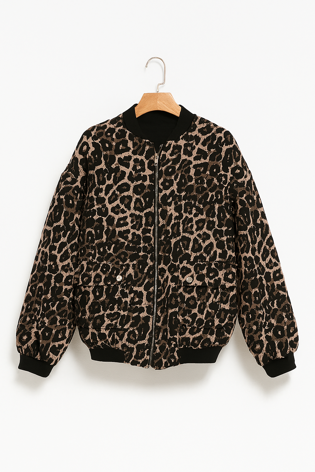 Leopardenmuster Gesteppte Bomberjacke