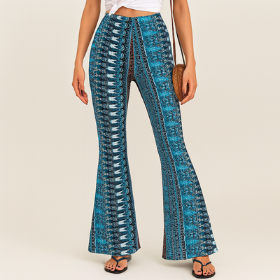 Chelsea – Boho-Schlaghose für Damen – Allover-Print, Slim Fit