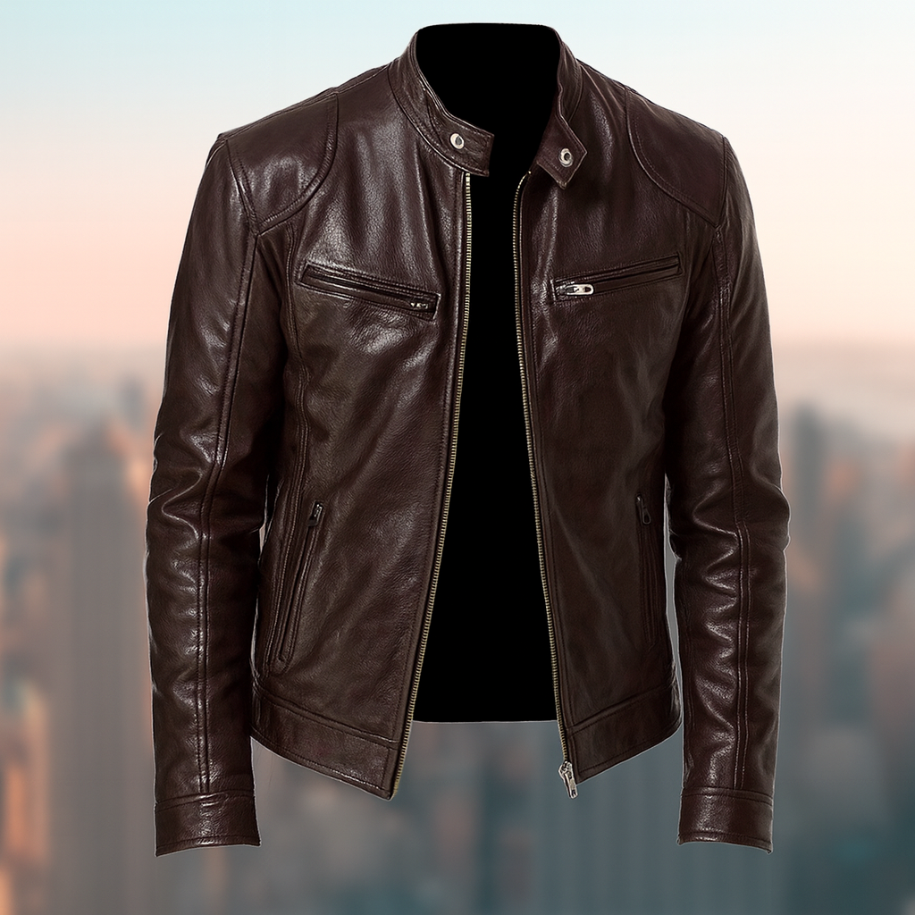 Elegante Herrenjacke Aus Leder – Zeitloses Design, Vielseitig Für Jeden Anlass