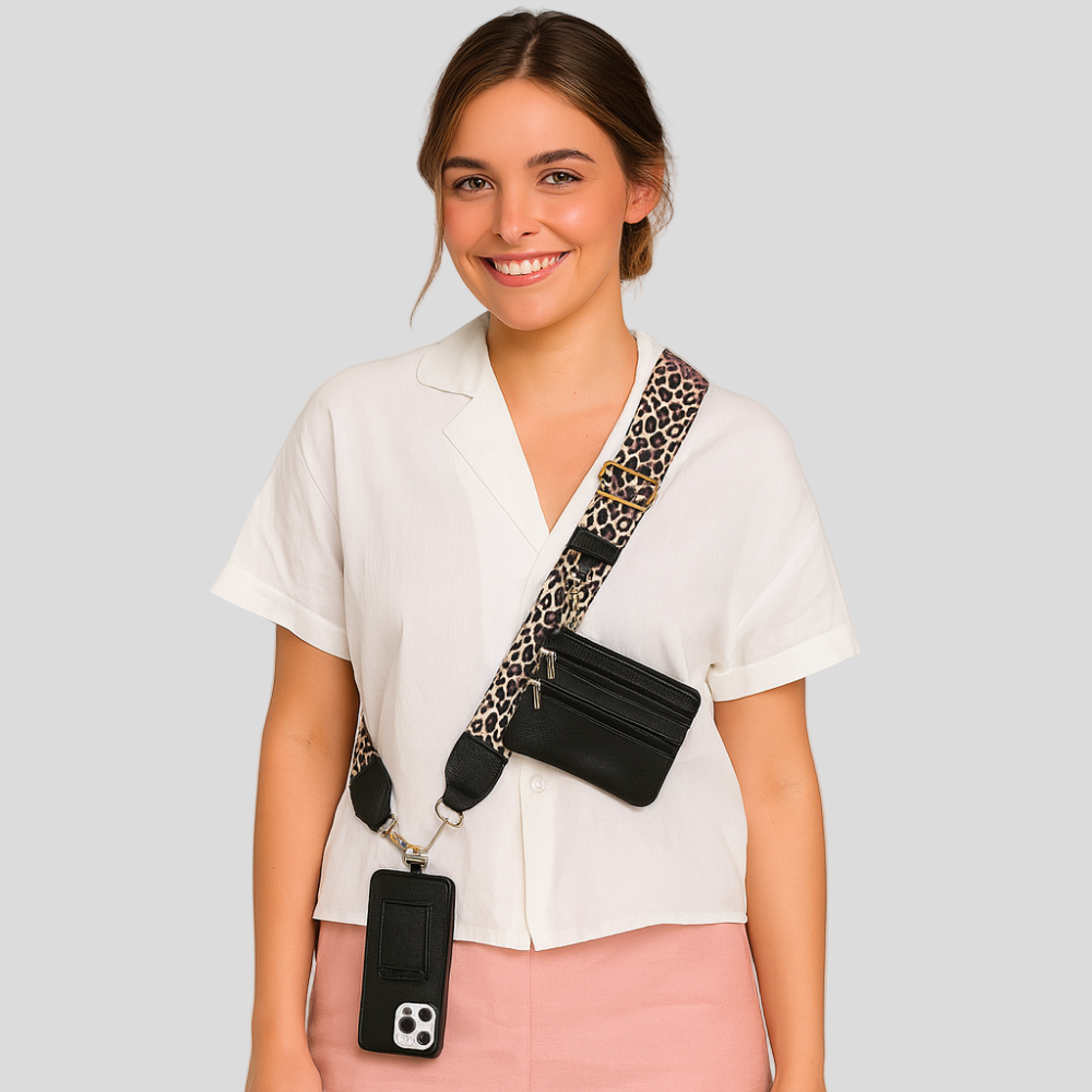 SecureZip | Stilvolle Crossbody-Telefonhalterung mit Geldbörse