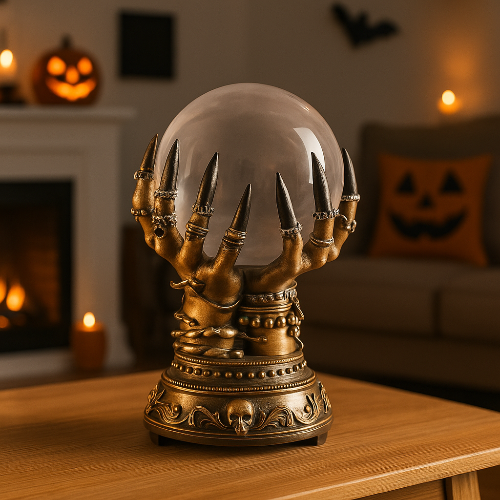 NightSphere | Halloween-Kristallkugellampe mit gotischem Hand-Design