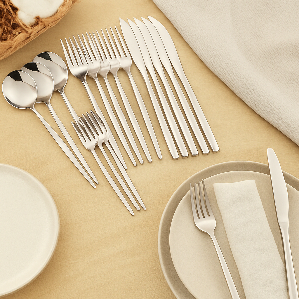 Sterling | 30-teiliges goldenes Edelstahl-Besteckset