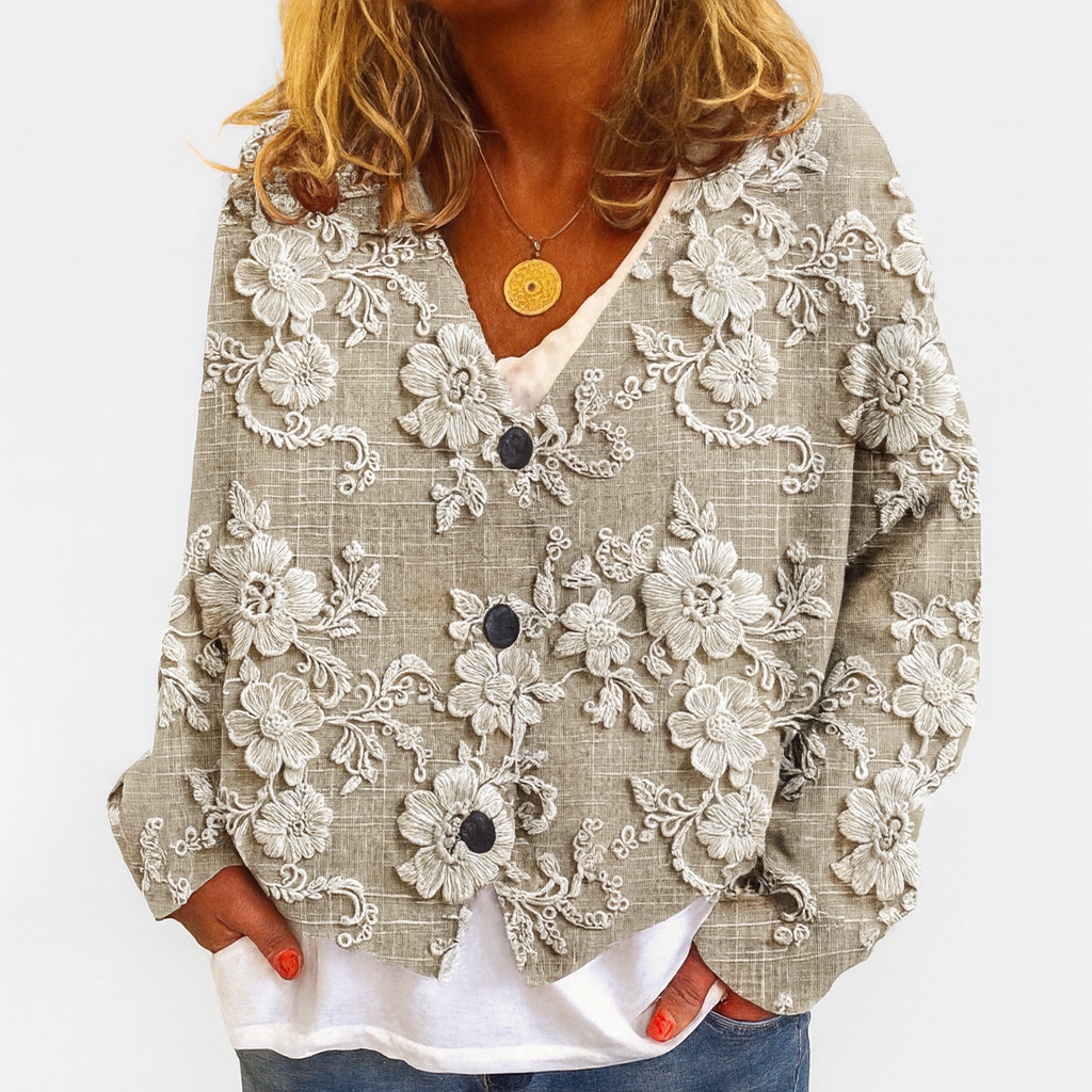 Cardigan mit Blumenmuster – Umarmen Sie jeden Tag gemütliche Eleganz