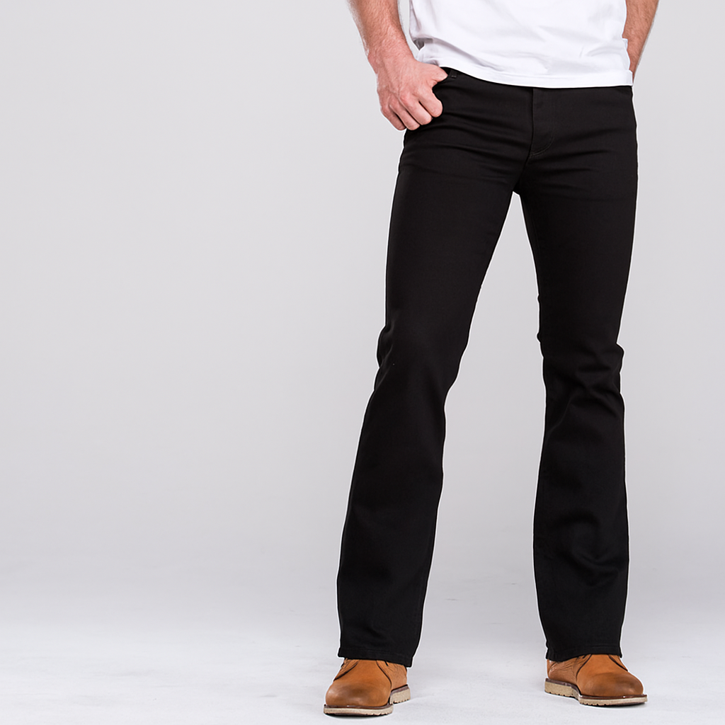 4Legend - Stretch-Schlagjeans für Herren – Mittlere Leibhöhe, Helle Waschung, Lässige Passform für alle Jahreszeiten