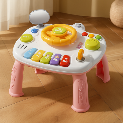 Interaktives Musikspielzeug mit Lenkfunktion – Frühfördertisch mit Licht und Geräuschen