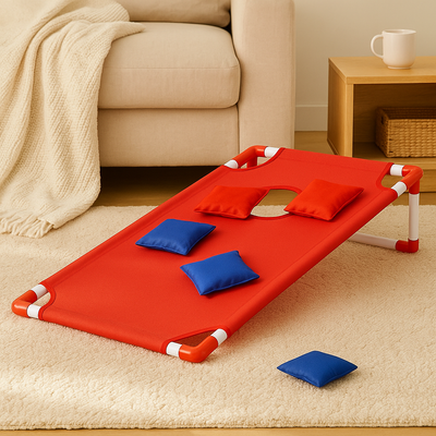 Bohnensack-Wurfspiel – Faltbares Rasenspiel mit 6 Bohnensäcken für Kinder und Erwachsene