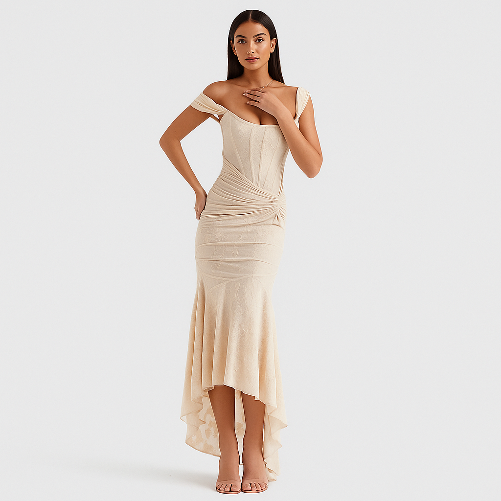 Liva – Ärmellos, gerafftes, Bodycon Abendkleid