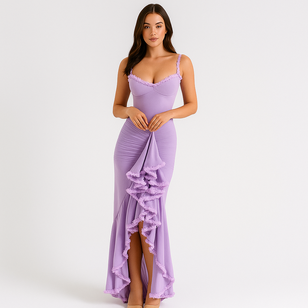 Selene – Rüschiges Rüschen Kleid im Dovetail-Stil