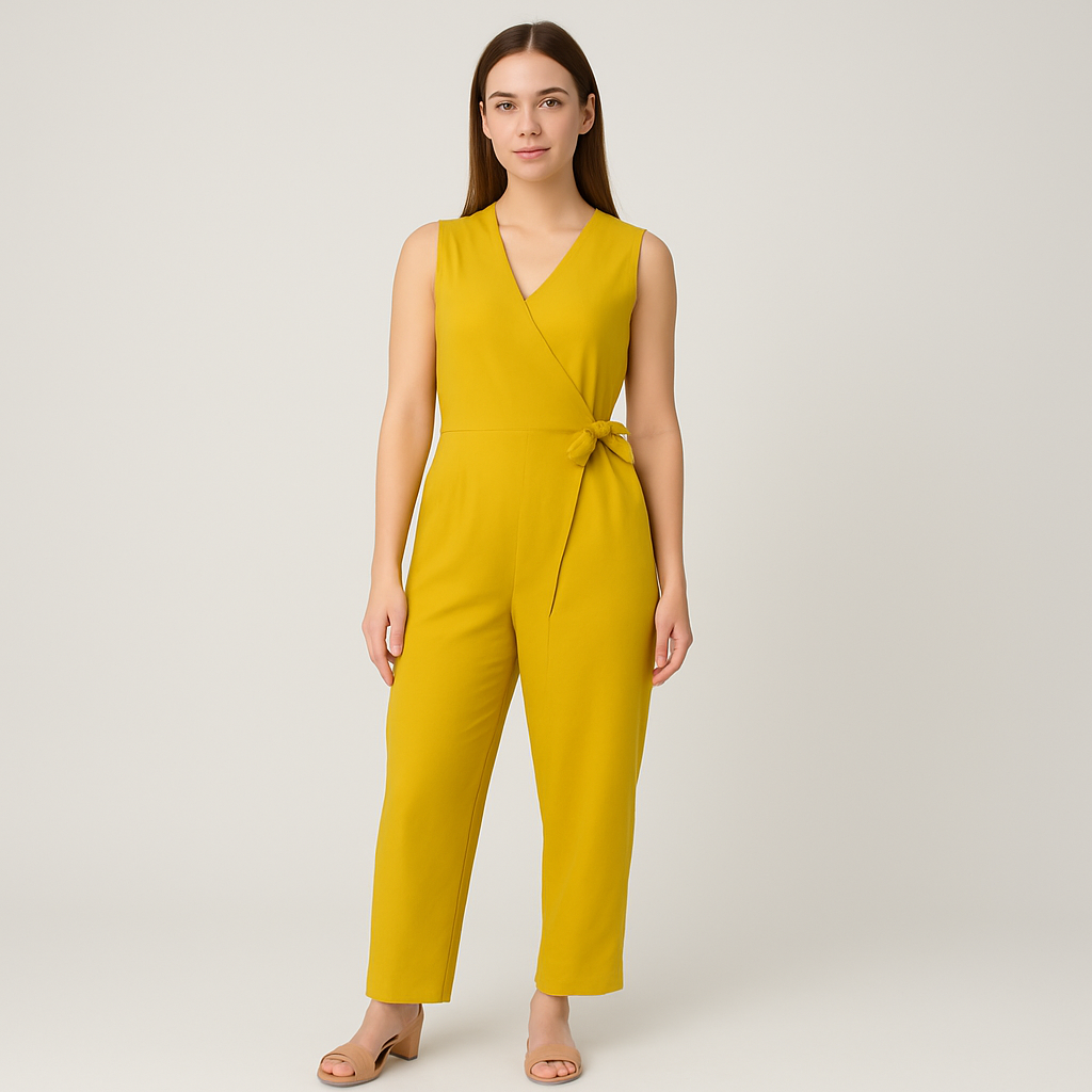 Ärmelloser Aurora-Overall mit integrierten Knoten-Details – Elegantes Ein-Stück-Outfit