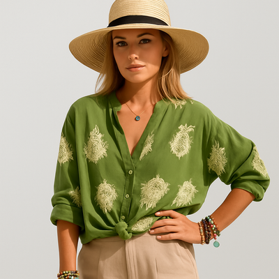 Isla Bohemian Chic Sommerbluse – Lange Ärmel Top