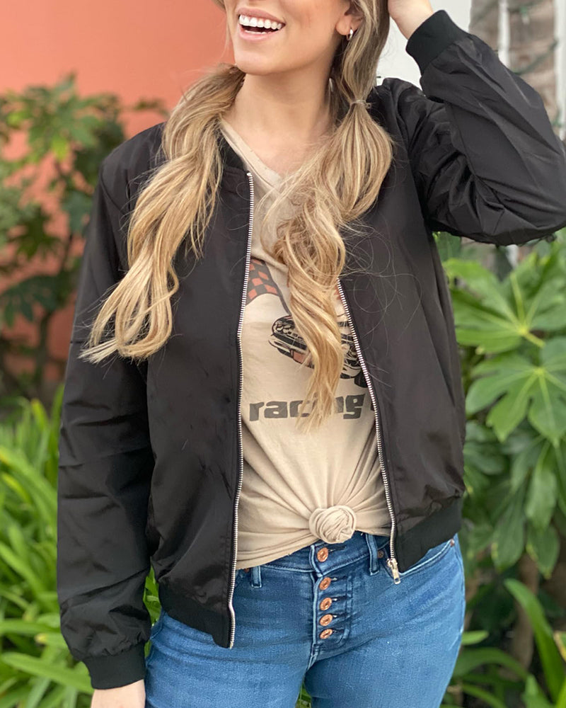 Damen-Bomber-Übergangsjacke | Lässig