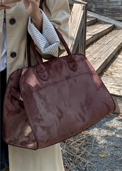 Vegane Wildleder Schultertasche Damen – Kleine Handtasche mit Magnetverschluss