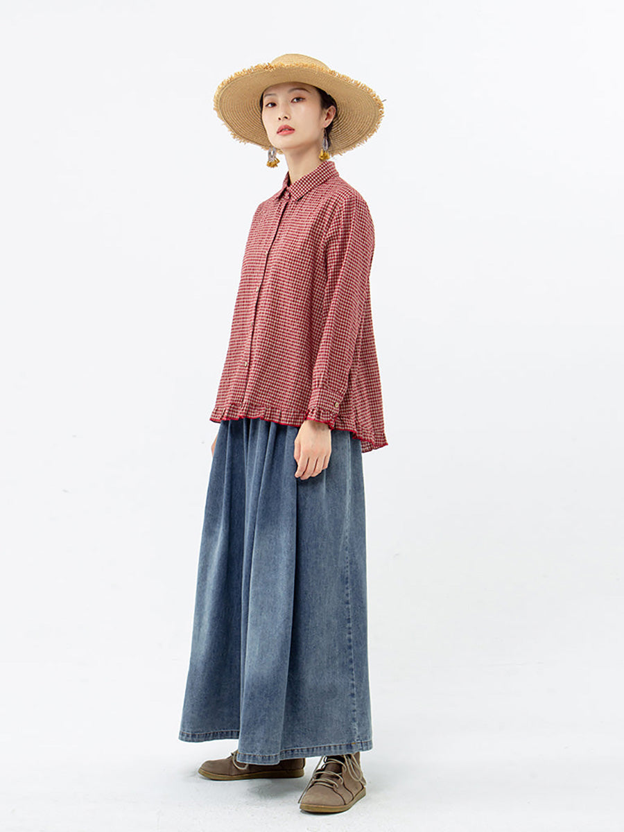 Wynter | Frauen Leinen Baumwolle Lose Shirt