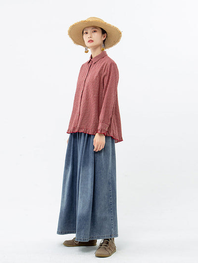 Wynter | Frauen Leinen Baumwolle Lose Shirt