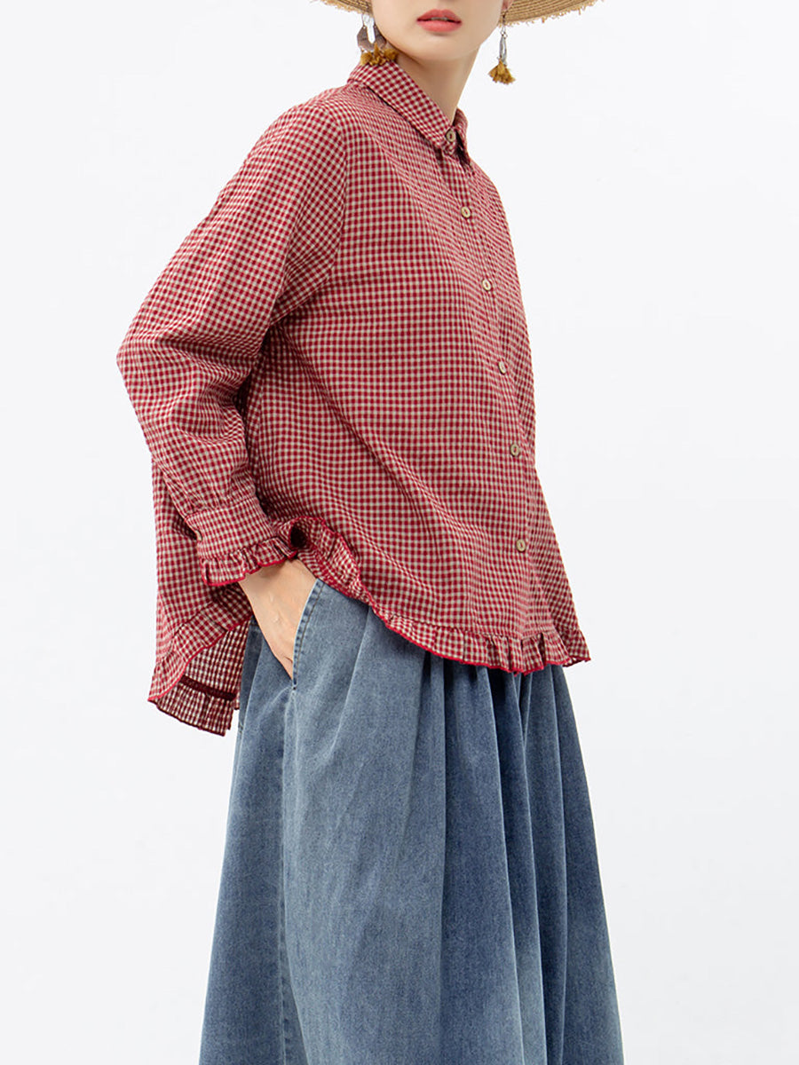 Wynter | Frauen Leinen Baumwolle Lose Shirt