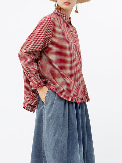 Wynter | Frauen Leinen Baumwolle Lose Shirt