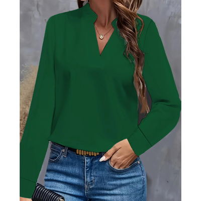 Dörte - Formelle Langarmbluse Für Damen V Ausschnitt