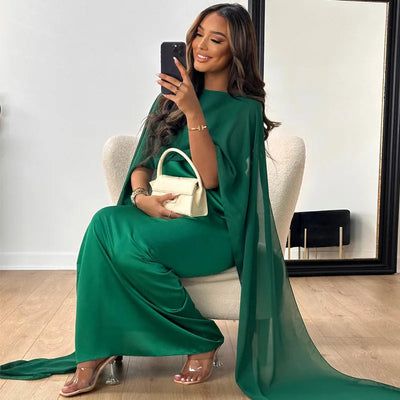 Dajana - Elegantes Damenkleid Mit Cape Ärmeln