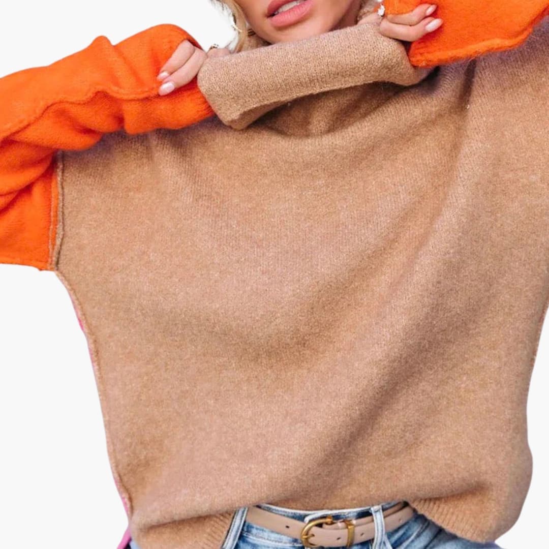 Damen Rollkragenpullover mit lockerem Schnitt