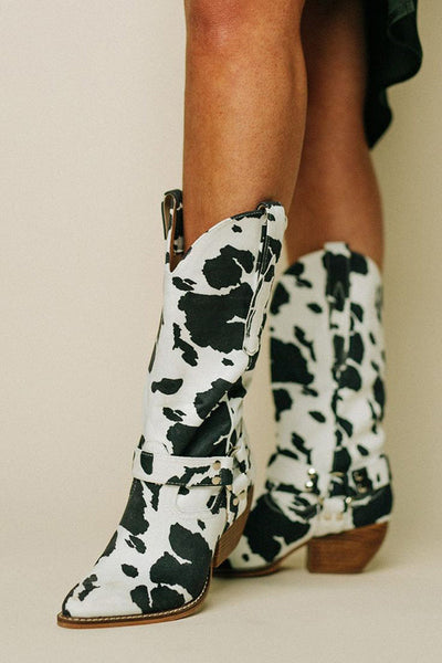 Damen Cowboystiefel Leder Elegant Western Stil