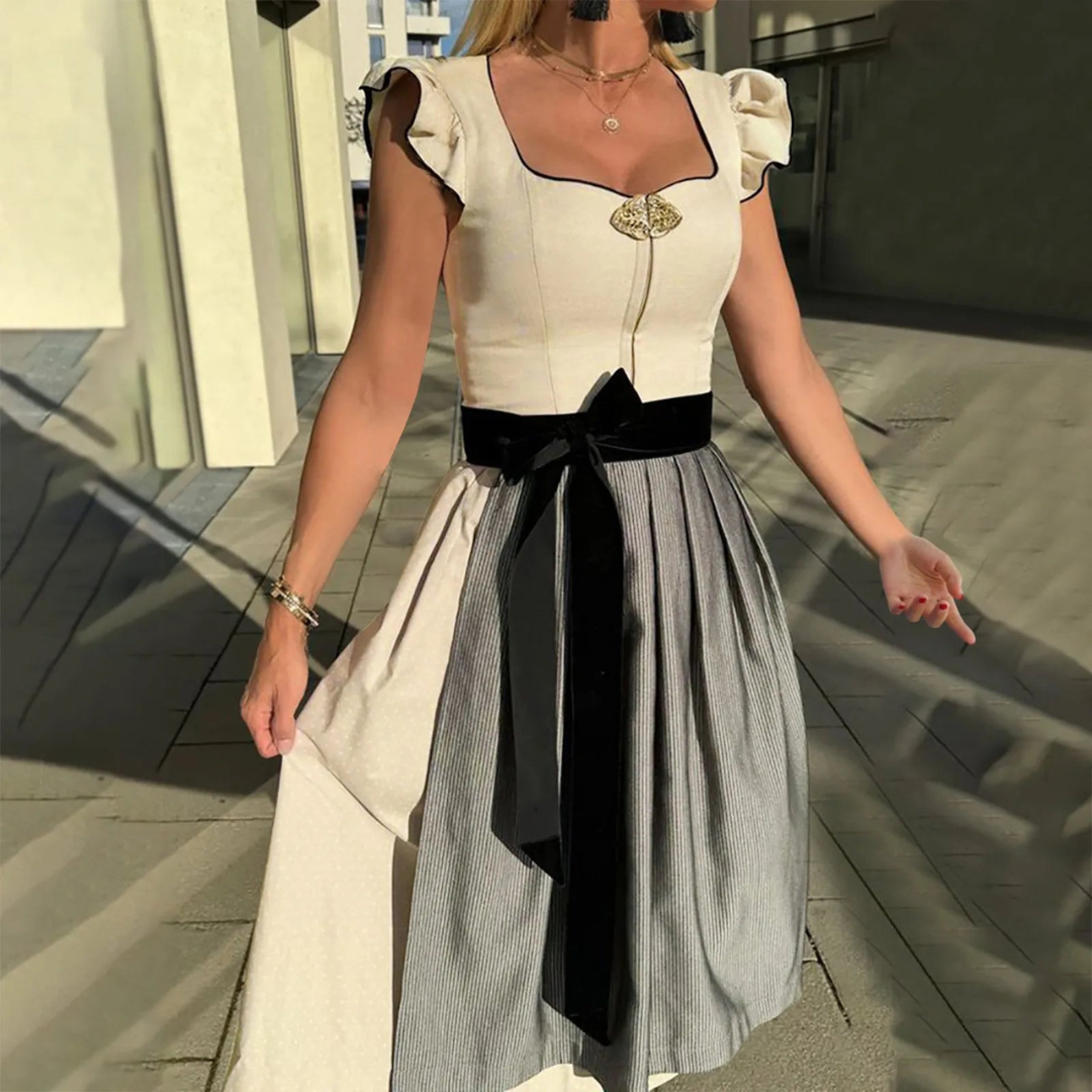 Damen Dirndl Kleid Baumwolle Festlich Traditionell