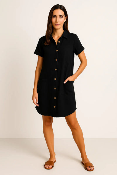 Damen Geknöpftes Sommerhemdkleid