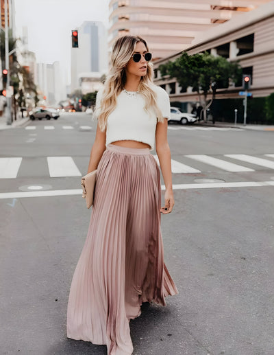 Damen Rock Viskose Langer Lässiger A-Linien Schnitt