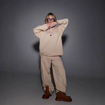 Damen Sweatshirt Set aus Weichem Stoff im Modernen Stil