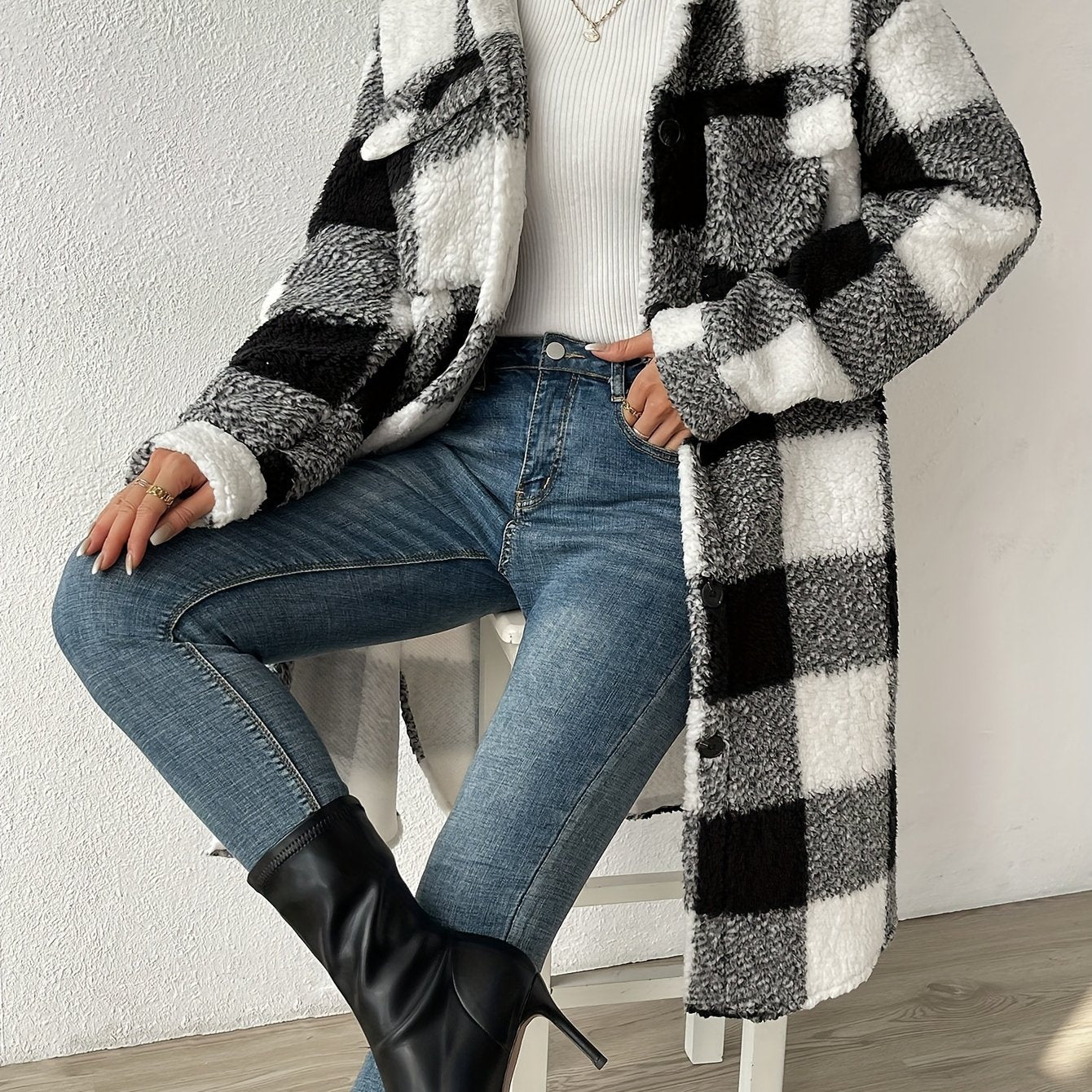 Damen Teddy Mantel Oversize Warm Winter Mäntel