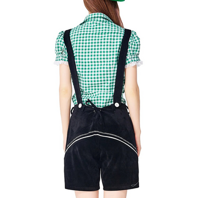 Damen Trachtenanzug Lederhosen Mit Bluse Elegant