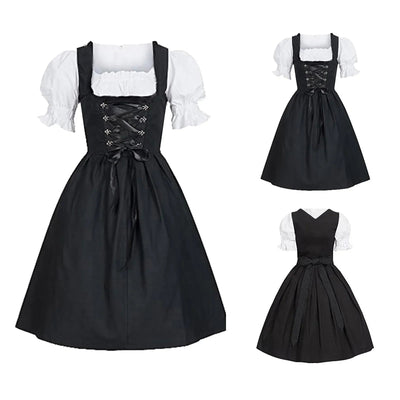 Damen Trachtenkleid Baumwollmix Traditionell Elegant