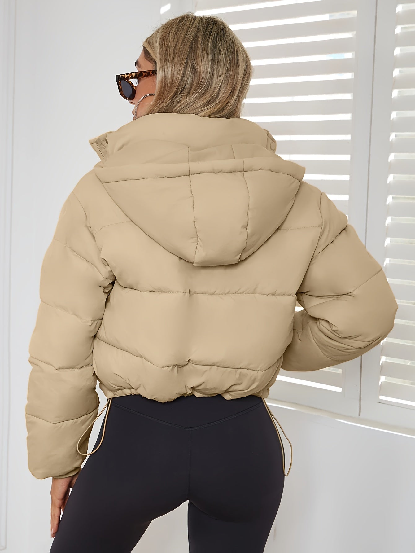 Damenjacke Übergangsjacke Polyester Kurz mit Kapuze