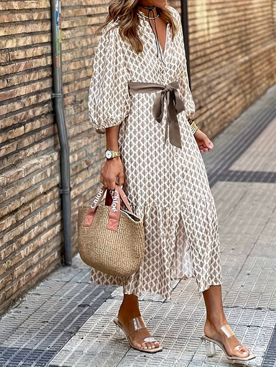 Dianne | Elegantes Kleid mit Knöpfen und Schleifendetail