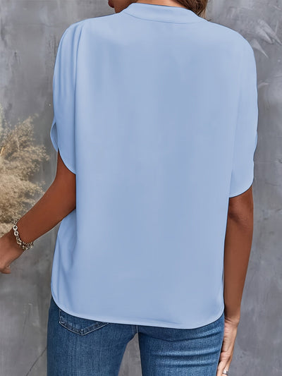 V-Ausschnitt-Bluse mit Schlitz für Damen