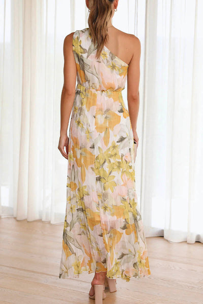 Dunja - Schulterfreies Maxikleid Mit Blumenmuster Für Damen