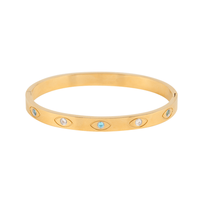Eleganter Goldener Eyebright Armreif Für Frauen