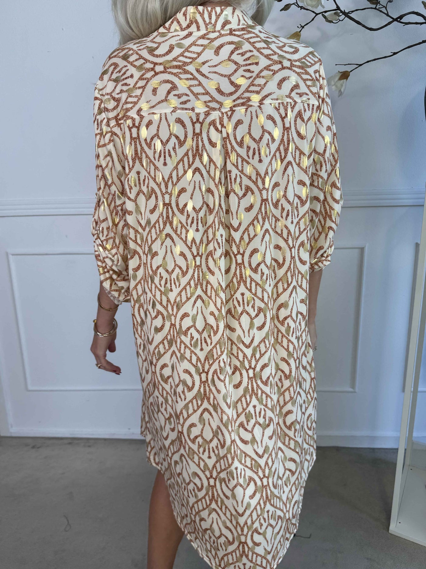 Umbrienne | Boho Maxikleid mit Goldakzenten