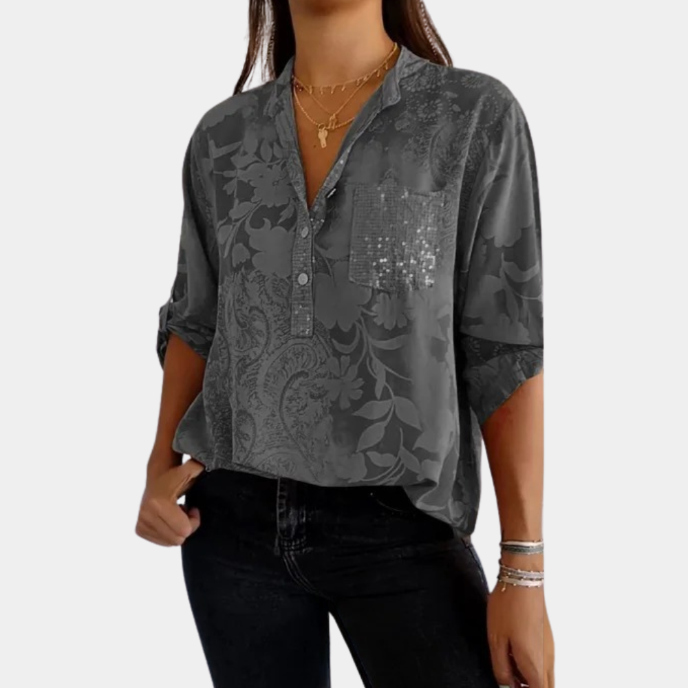 Damen Blumen Button Down Hemd | Leicht