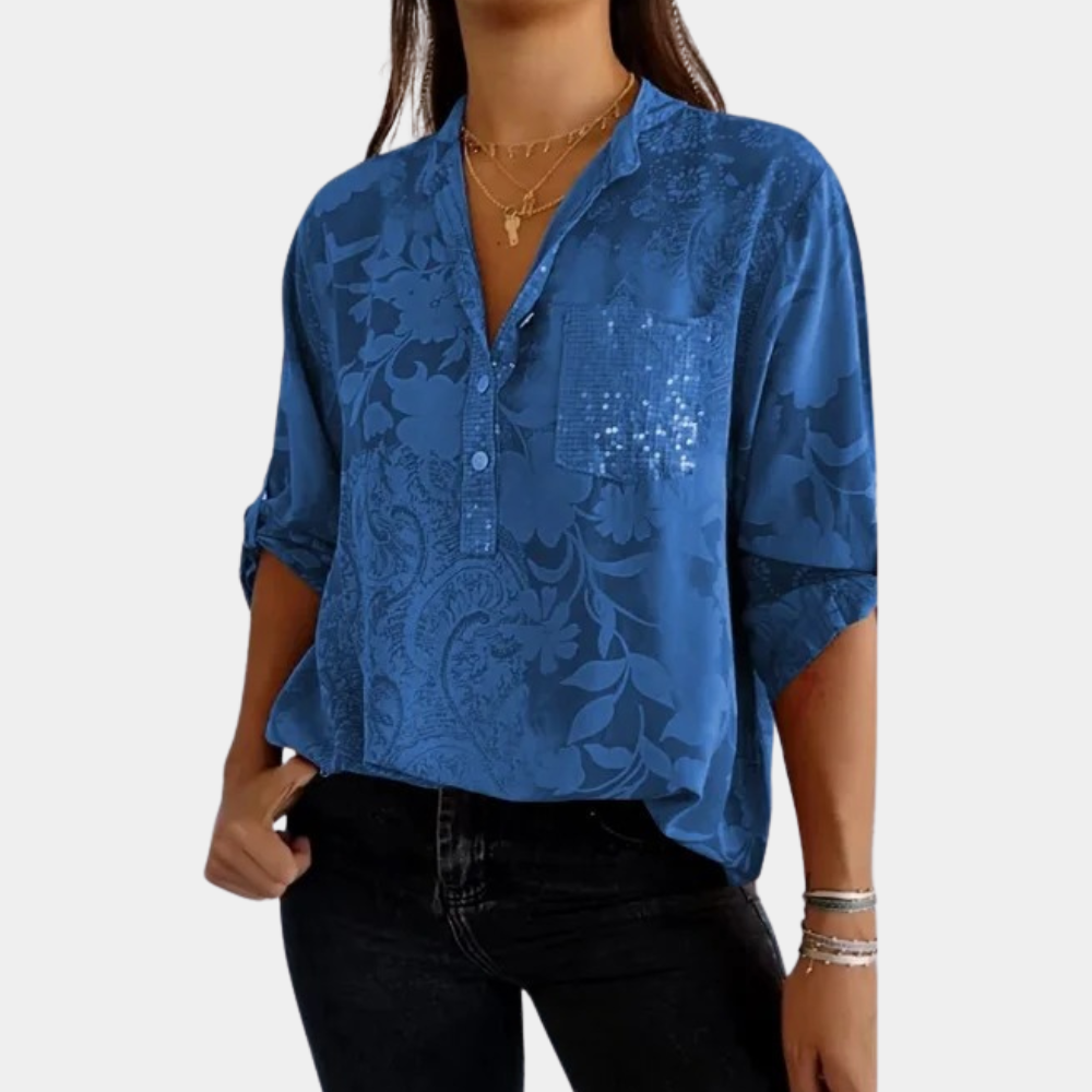 Damen Blumen Button Down Hemd | Leicht