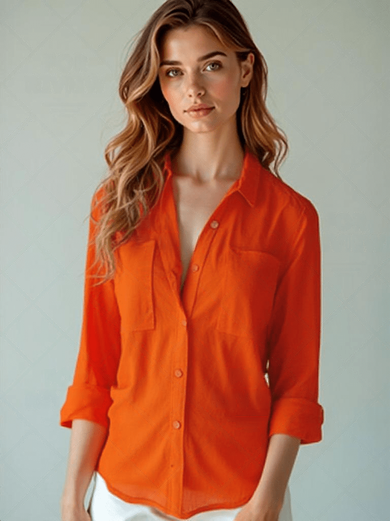 Hemd mit Knopfleiste und Brusttasche für Frauen