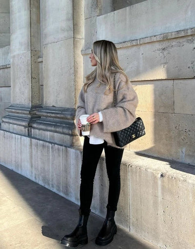 Brand & Belle | Schlichter Rundhals-Casual-Lose Pullover