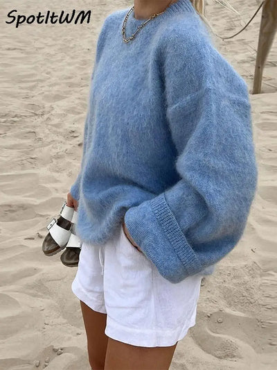 Brand & Belle | Schlichter Rundhals-Casual-Lose Pullover