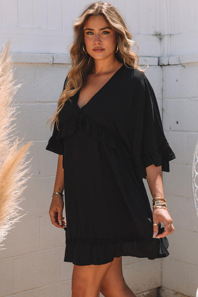 Margot | Elegantes Schwarzes Babydoll Minikleid